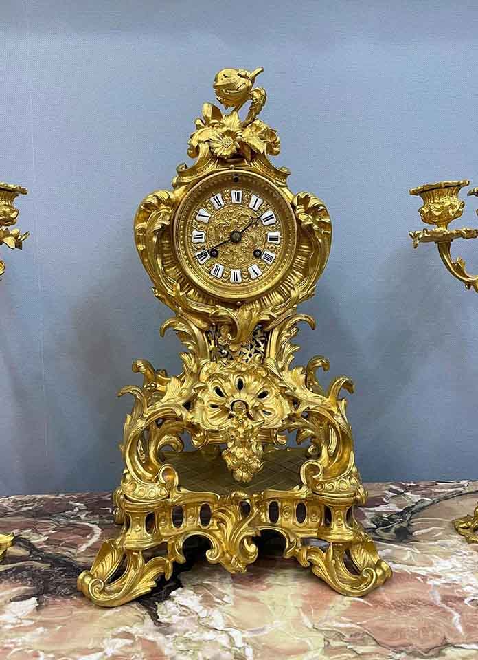 Bộ đồng hồ để bàn Pháp cổ thế kỷ 19