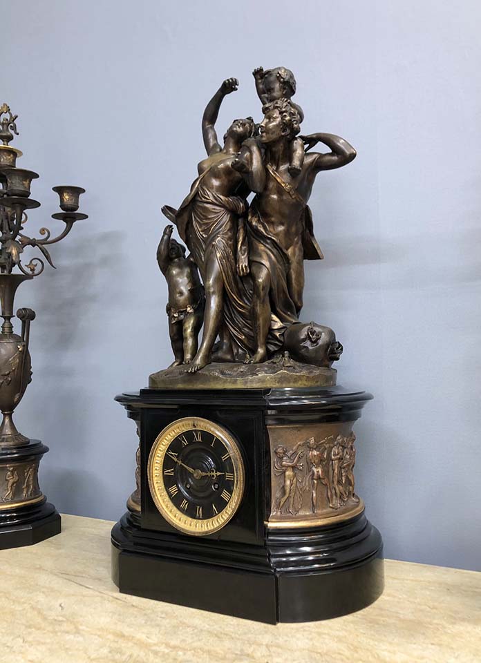 Bộ ba đồng hồ để bàn Pháp cổ thế kỷ 19