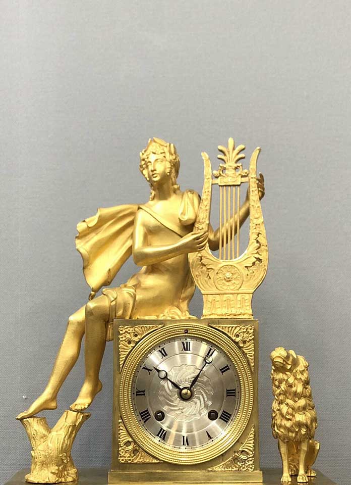 Đồng hồ tượng empire Pháp cổ dát vàng 