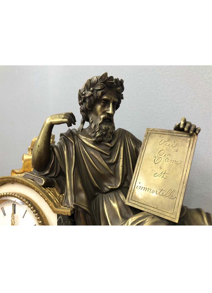Đồng hồ Tượng nhà triết học Platon Pháp cổ( thần thái )